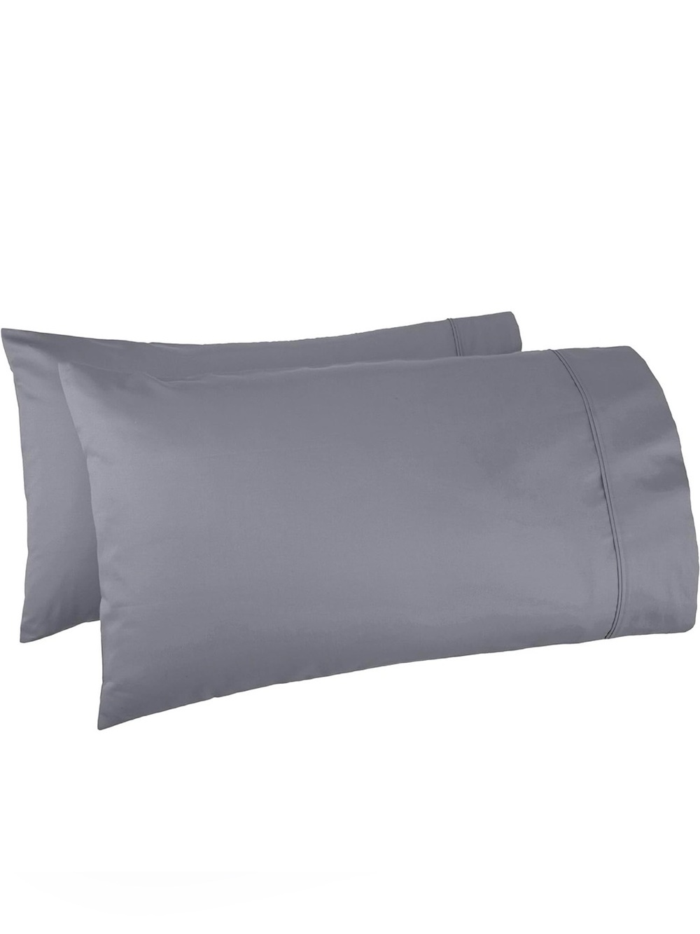 400 Thread Count 100% Cotton Pillow Cases, Sateen Weave, King, Dark Gray